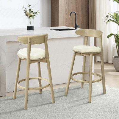 Tabourets de bar rembourrés Mid-Century