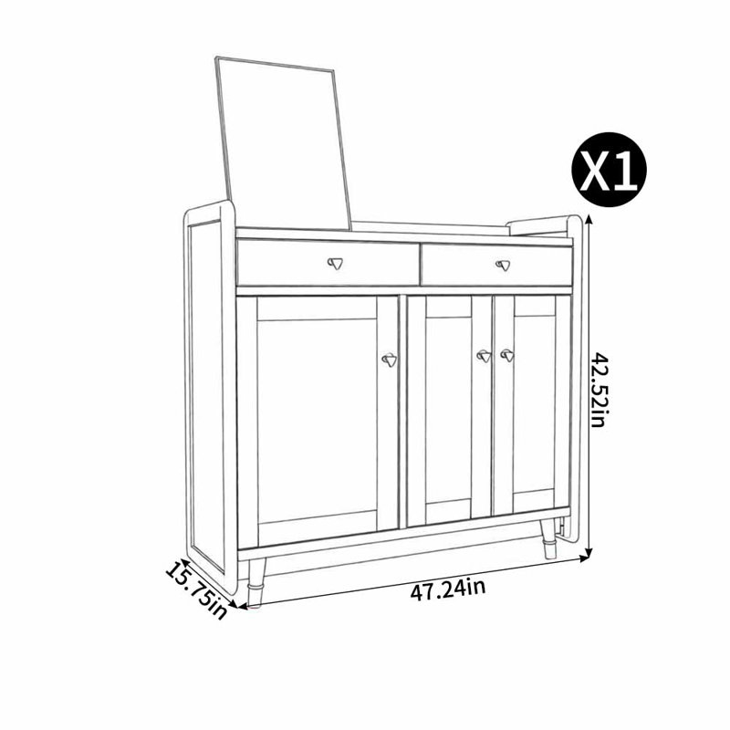 Petite armoire à chaussures de style européen, Brun