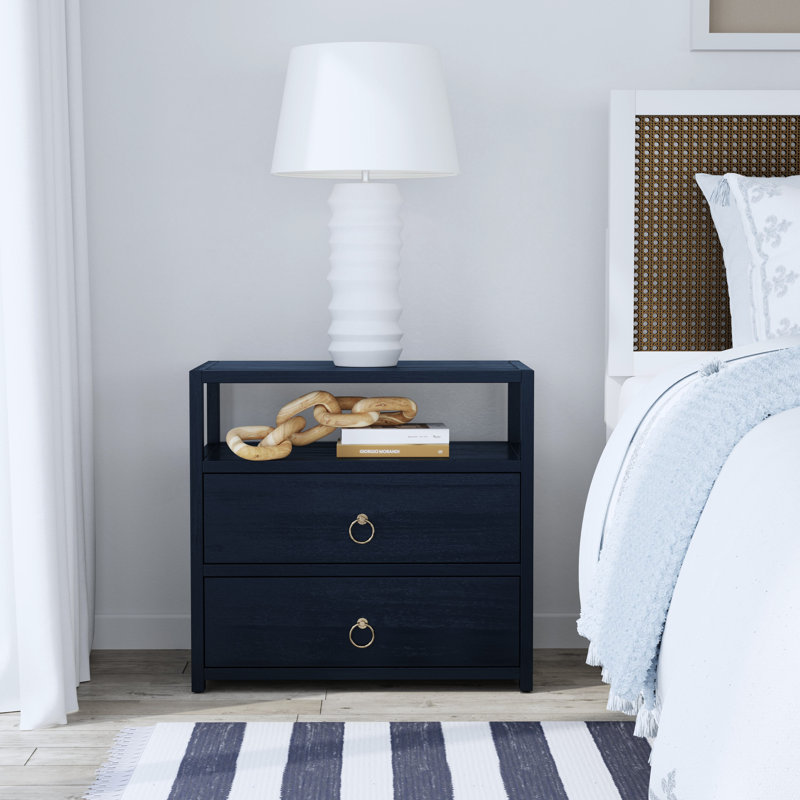 Lark 2 Drawer Wide Nightstand, Natural