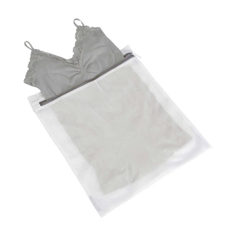 Large White Mesh Laundry Wash Bags with Zipper Closure