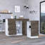 Armoire de cuisine extensible Grecia avec 3 tiroirs et 2 tablettes internes, blanc / noyer foncé