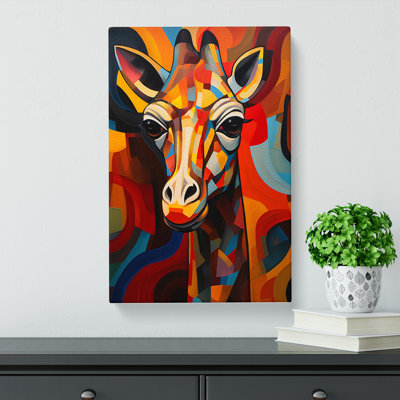 Giraffe Cubism Art No.2 - Wrapped Canvas