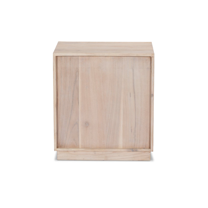 Tussac Nightstand-Matte Brown Neem, Natural White Neem