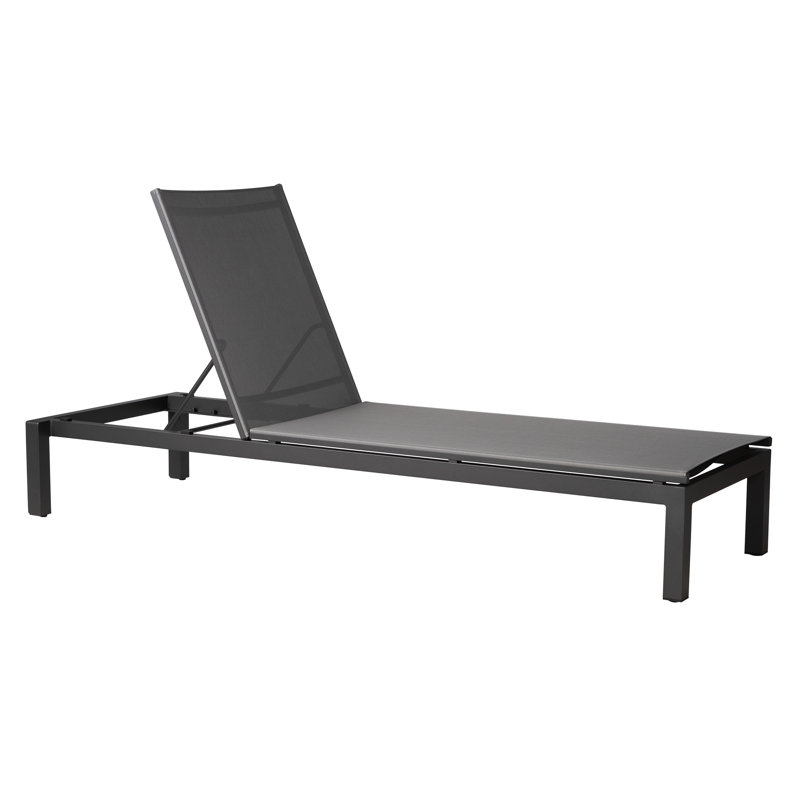 Stacking Chaise-Set Of 2, Matte Charcoal