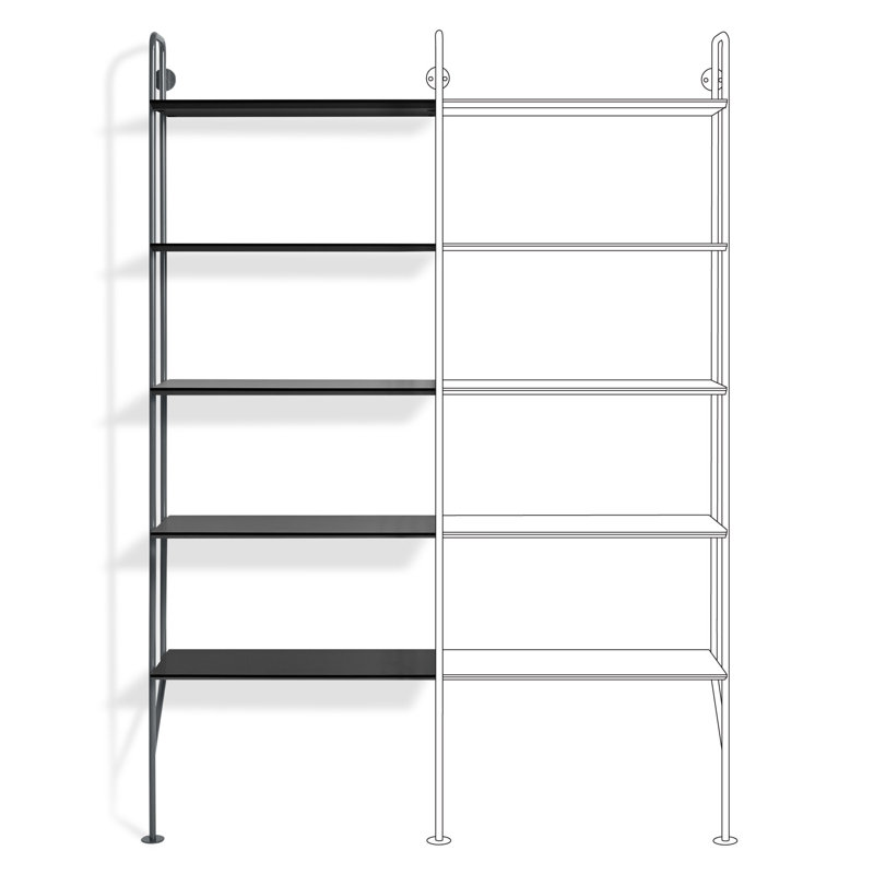 Hitch Bookcase Add-on Kit, Black/Slate