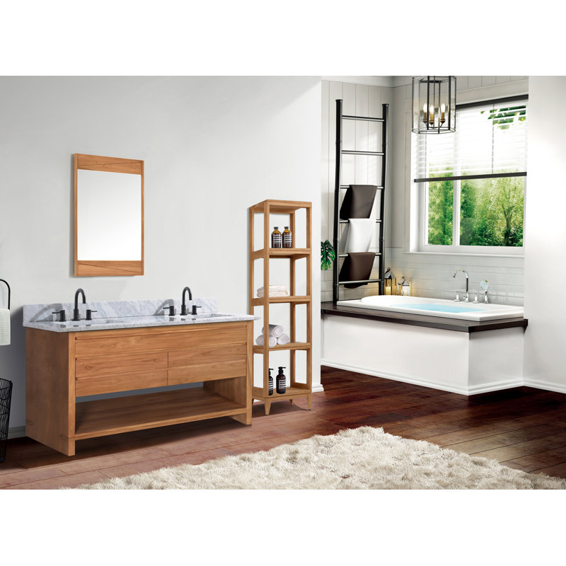 Kai 48 In. Vanity Only In Brown Reclaimed Wood, Natural Teak
