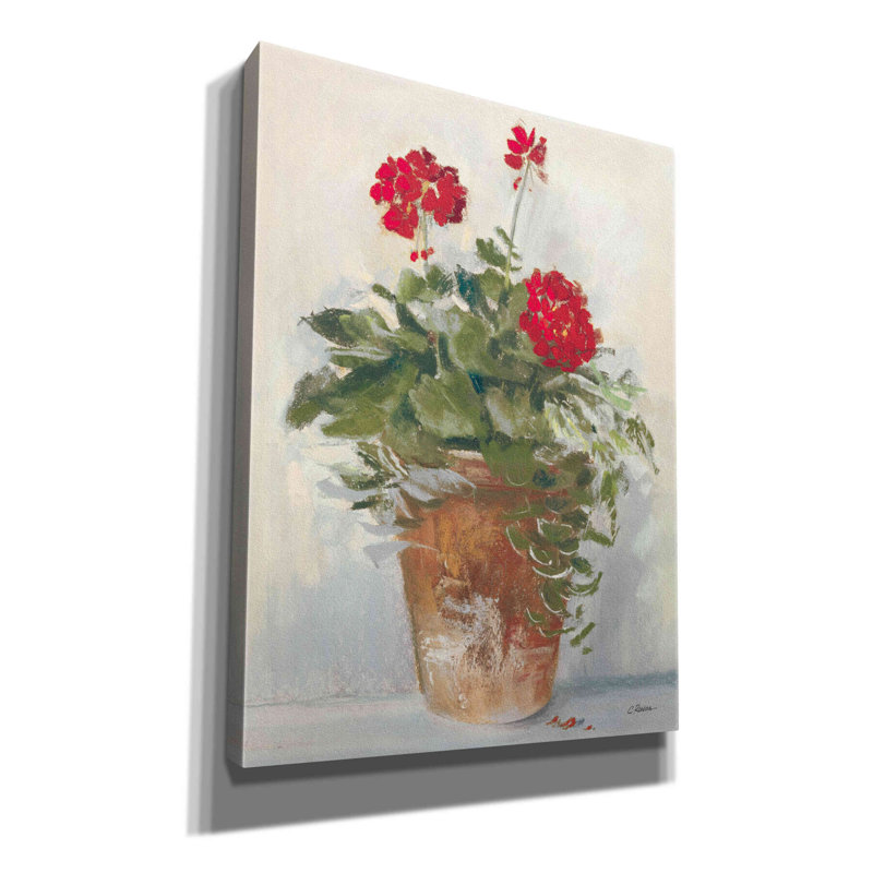 «Aanchal Pottot Geraniums II Light on Canvas» par Carol Rowan, reproduction, H 16 po x l 12 po x P 0,75 po