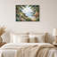 Tableau sur toile représentant un sentier côtier rocailleux avec des fleurs sauvages blanches-867235462
