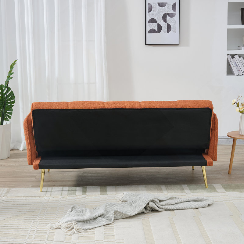 Futon-lit 70,1 po, canapé-lit double convertible, Orange