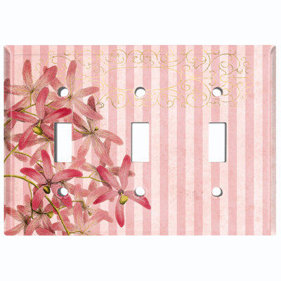 Patterned 3 - Gang Toggle Light Switch Standard Wall Plate