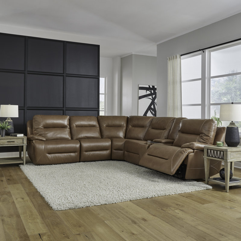 Trevina 6 Piece Sectional - Saddle Brown