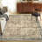 Myshawn Dua Distressed Border Brown Gray Beige Machine Washable Area Rug-1771649794
