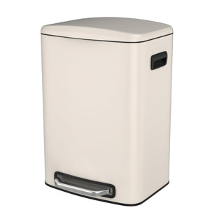 Poubelle rectangulaire 13 gallons avec repose-pieds