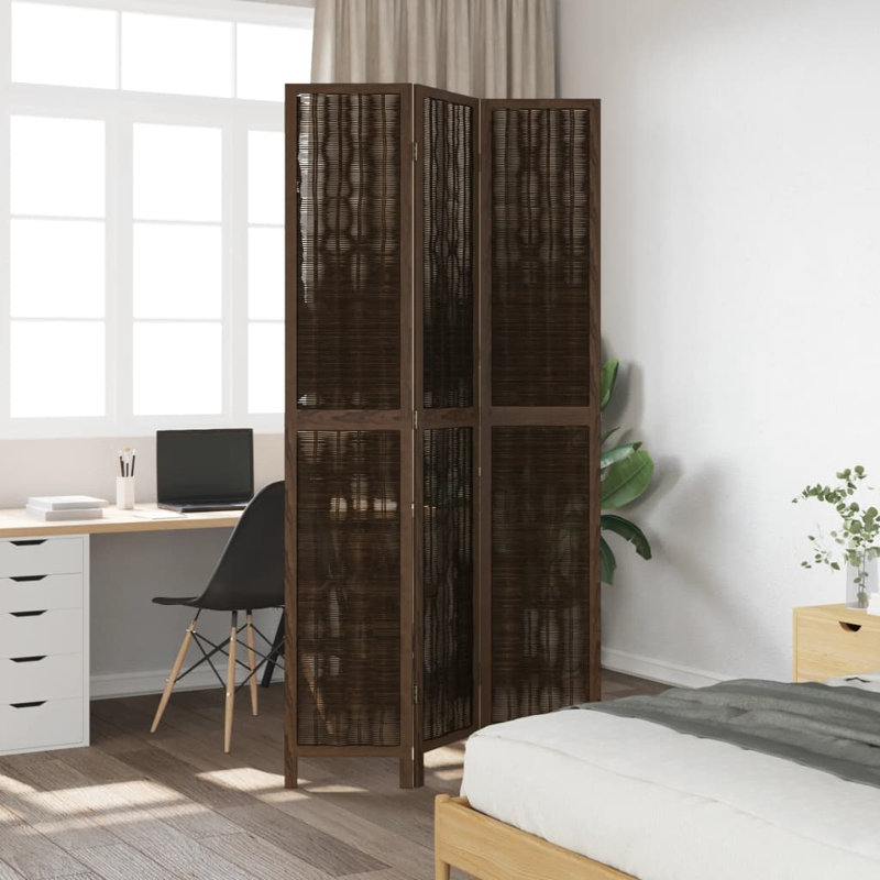Alexzavier Solid Wood Accent Room Divider, 220cm H x 110cm W, Dark Brown