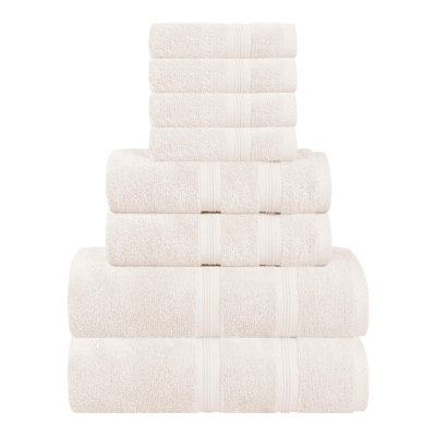  Smart Quick-Dry Zero Twist Cotton 8-Piece Towel Set