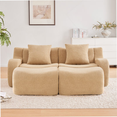 Soft Boneless Sofa With Anti - Slip Design, Assembly - Free, Curved Armrests And Ergonomic Support For Living Rooms And Bedrooms