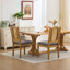 Chaise en bois massif à dossier en rotin, coussin en lin mat avec mousse à haute résilience et ressorts en S-739002345