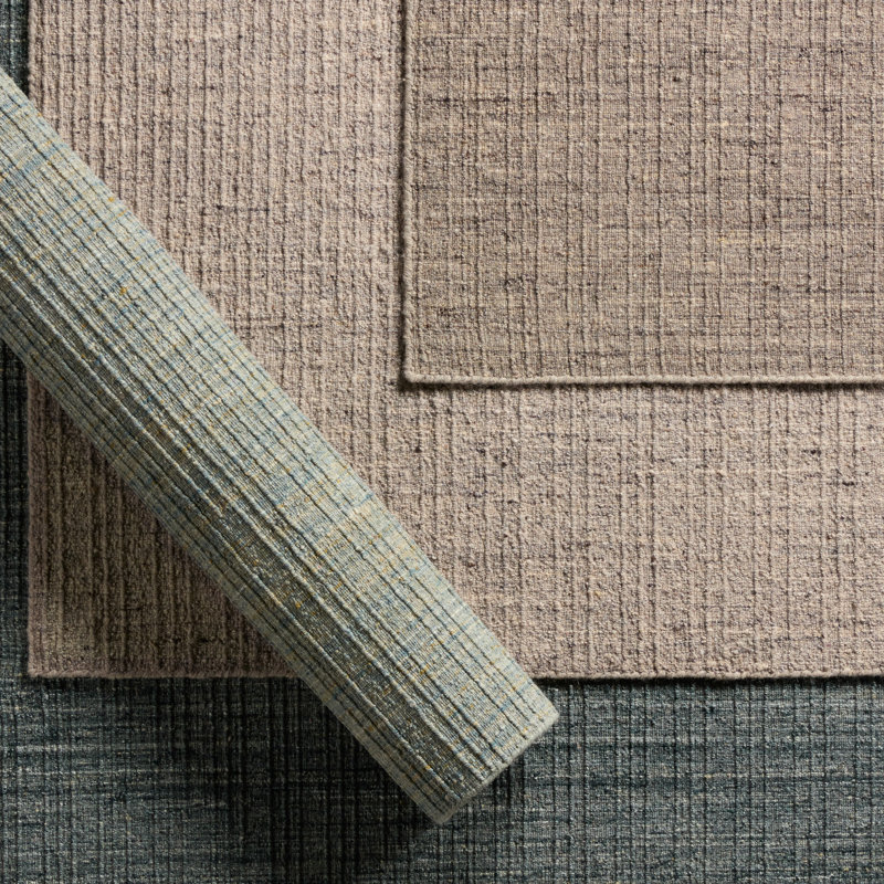 Amity Vidalia AMI01 Handwoven Striped Tan/Gray Area Rug (9'X12'), Rectangle 9' x 12'
