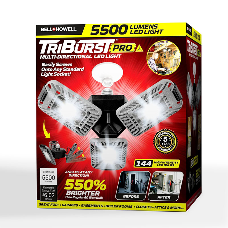 Bell + Howell TriBurst Pro 5500 Lumens Multi-Directional LED Ceiling Light