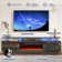 80" Media Console For TVs Up To 90" With Electric Fireplace, Large TV Stand with Led Light
