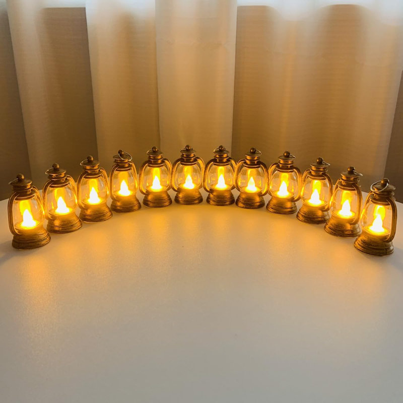 Paquet de 12 mini-lanternes avec bougies à DEL 4 po