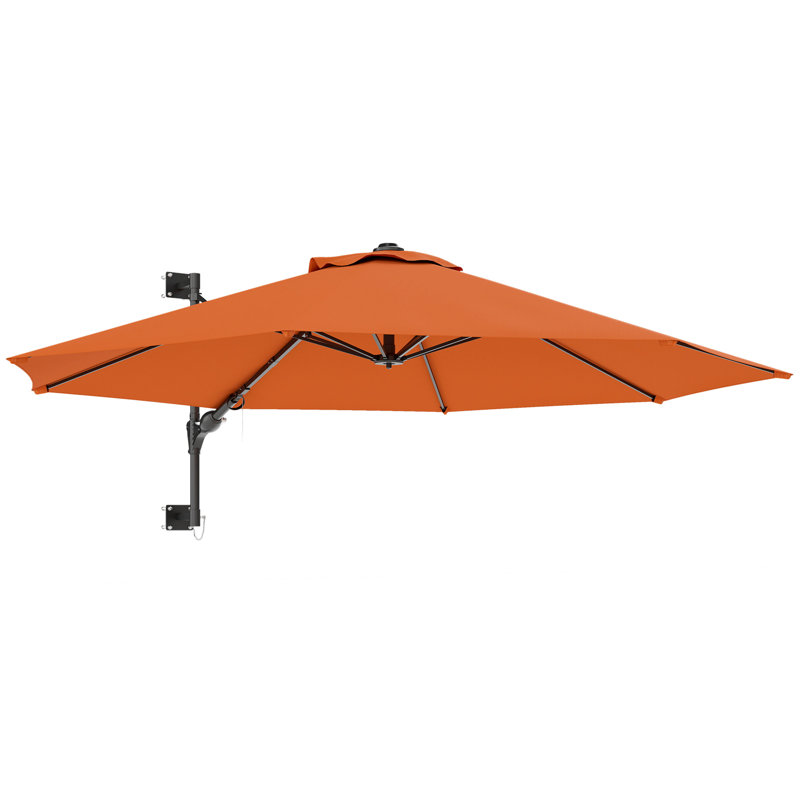 292cm Wall Mount Parasol, Orange