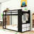 Twin over Twin Wood Bunk Bed with 4-Drawer Storage-2100569927