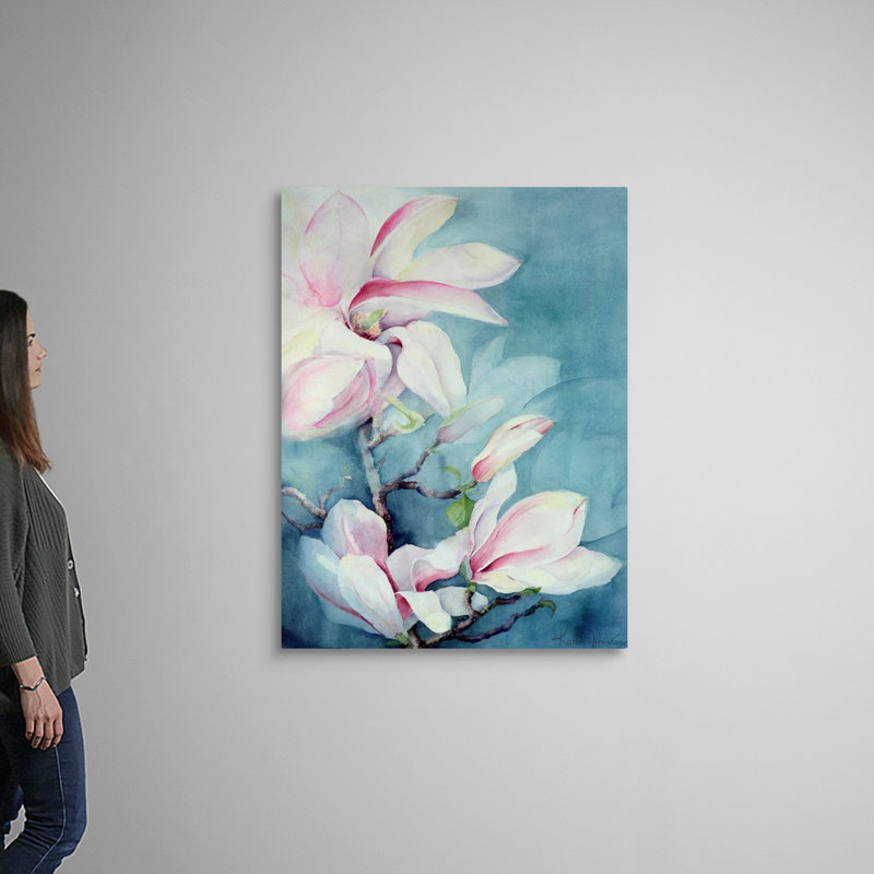 Art mural sur toile Magnolia Soulangeana (vertical), H 36 po x l 48 po x P 1,25 po, Toile tendue