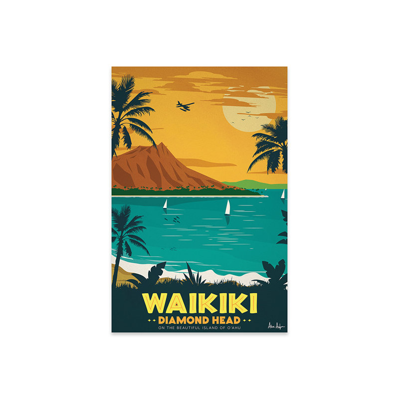 Waikiki, impression sur verre acrylique, H 32 po x l 24 po x P 0,25 po