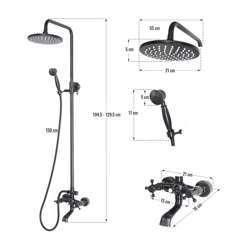 Mccarthy Mixer Shower with Dual Shower Head