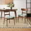 Ensemble de salle à manger 5 pièces de style Mid-Century moderne, structure en bois d'hévéa, une table et 4 chaises rembourrées