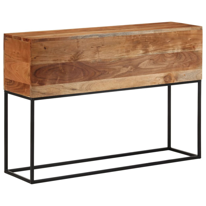 Console 17 étages 17,3 "x 11,8" x 29,5 "en bois d'acacia massif et fer, Brun