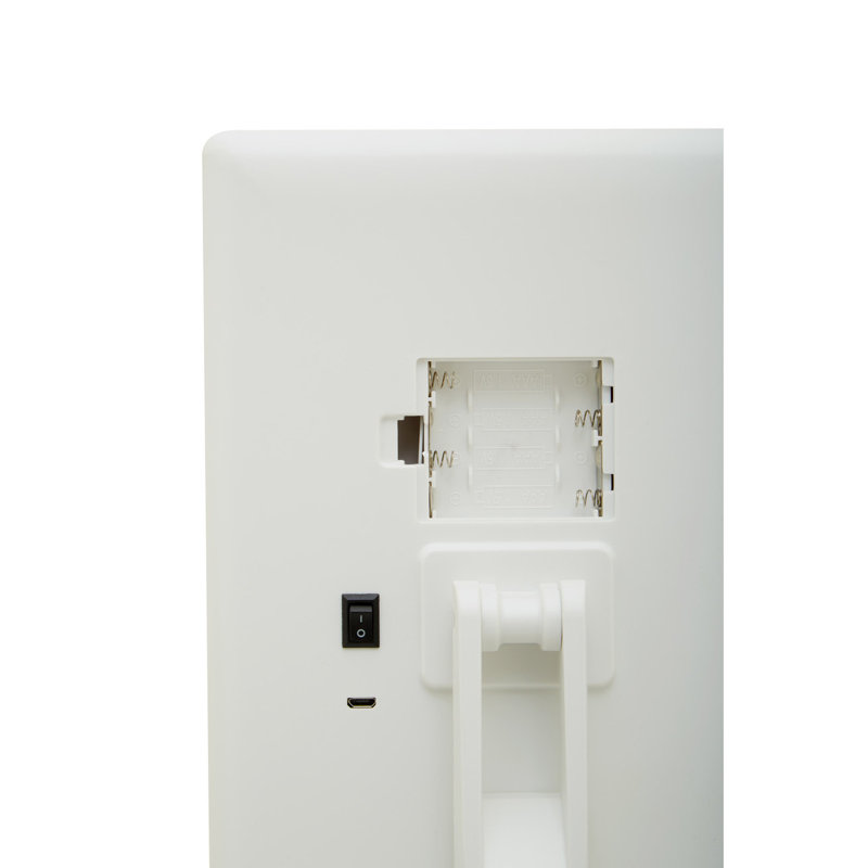 Auben Plastic Rectangle Freestanding Makeup / Shaving Mirror, White