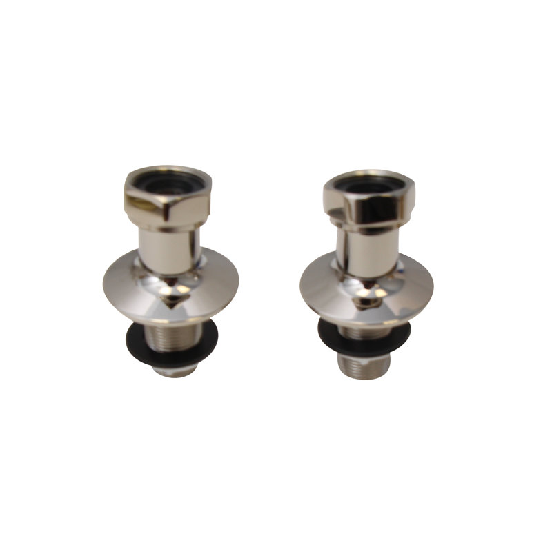 Angled Bathcock Couplers (Pair), Polished Nickel