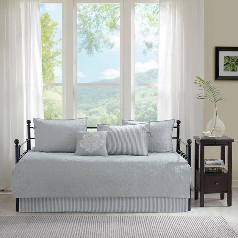 6 Piece Reversible Daybed Cover Set Grey Daybed, Gray