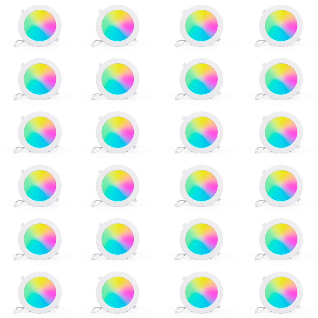 6" Slim Smart Recessed LED, 12W, RGB Tunable White, Dimmable, Wi-Fi Enabled (Set of 24) Infibrite
