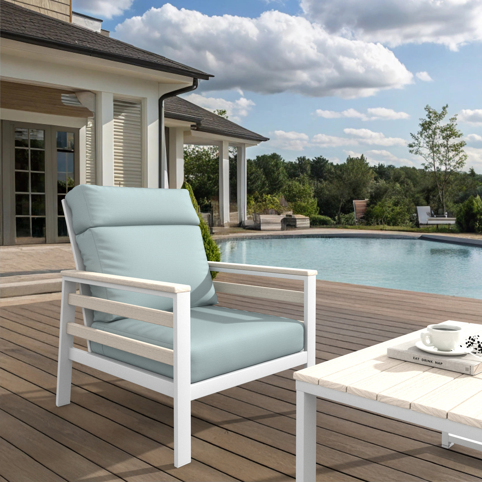 Townsend Sunbrella® Patio Lounge Chair, Bliss Dew