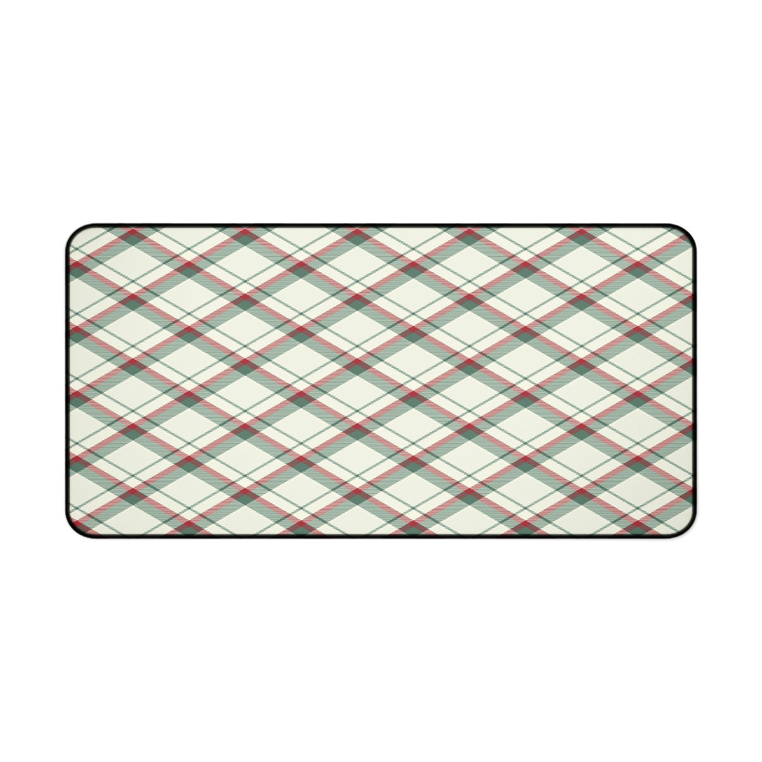 Traditional Red Green Plaid Desk Mat