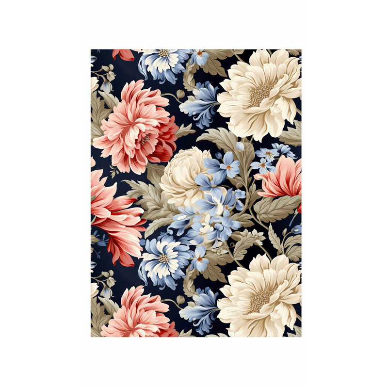 Impression d'art floral sans cadre, H 36 po x l 24 po