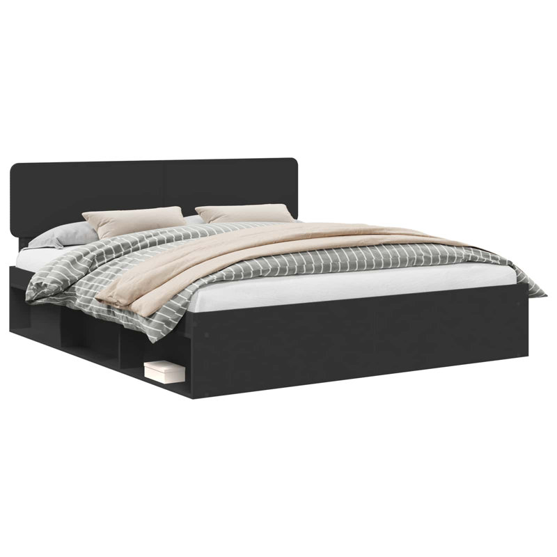 Solid Wood Bed, Small Double (4'), Grey Sonoma