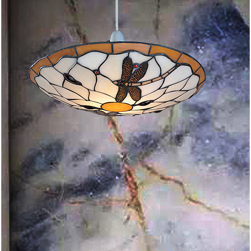 Plainville 15cm H Glass Bowl Pendant Shade ( Screw On ), Amber