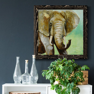 Painterly Elephant - Peinture sur toile encadrée
