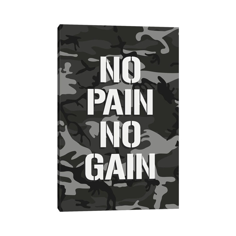 No Pain No Gain 1 Piece Wrapped Canvas Painting, 101.6 cm H x 66.04 cm W x 1.91 cm D