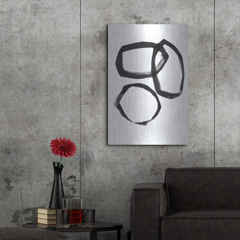 «Brushstroke Circles III» par Linda Woods, H 36 po x l 24 po