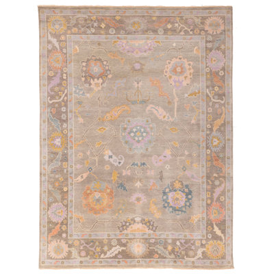 Modern Oushak Grey Rug 8'9" x 11'11"