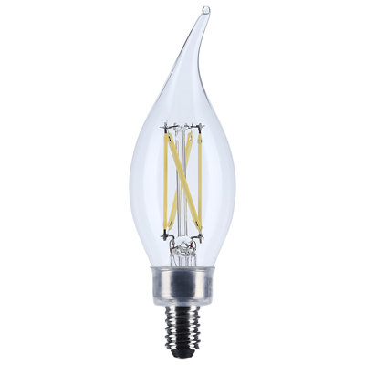 Base de candélabre DEL 4 watts CA10 transparent 3500K CCT 120 Volt