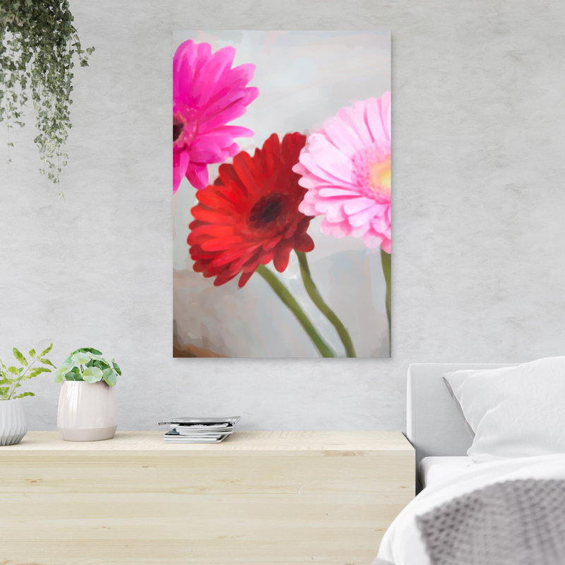 Gerbera Daisies In Bloom - 1 pièce, reproduction d'art graphique sur toile tendue