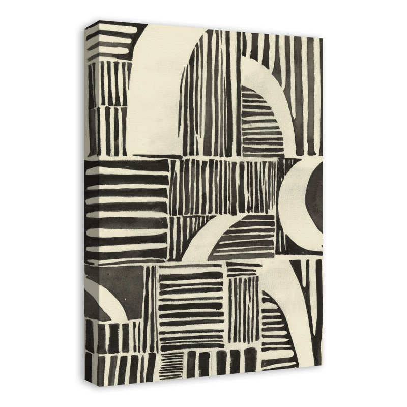 Neutre lignes abstraites - peinture, Toile tendue, H 24 po x l 16 po x P 1,25 po
