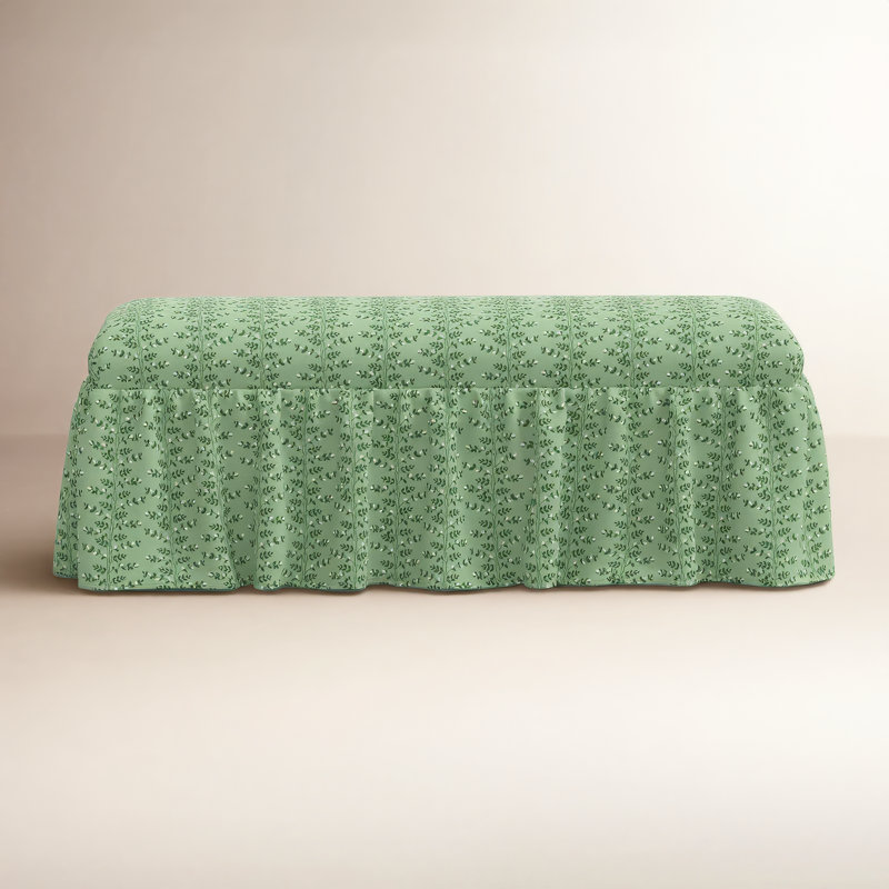Surrey Dining Bench In Climbing Vines Green, Green Flower