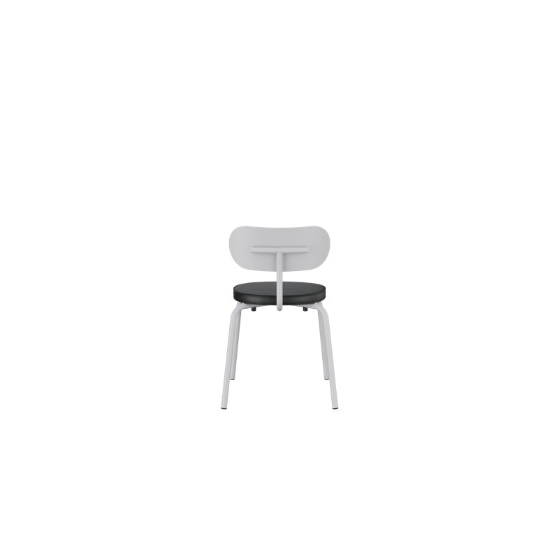 Chaise d'appoint en métal Khylia, Siège noir / base en aluminium blanc
